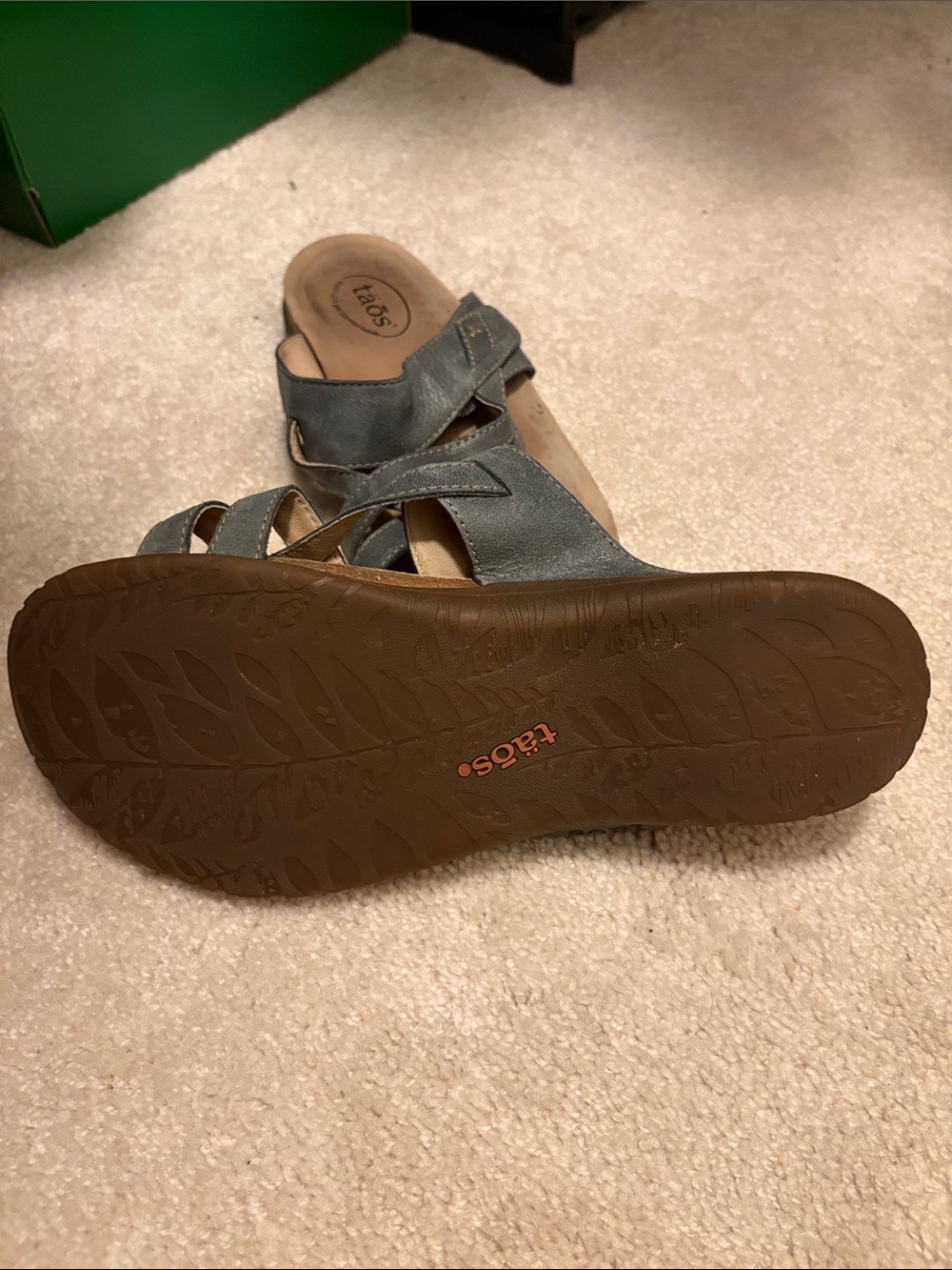 taos Strappy Leather Slide Sandals in Slate Gray - Picture 2 of 3